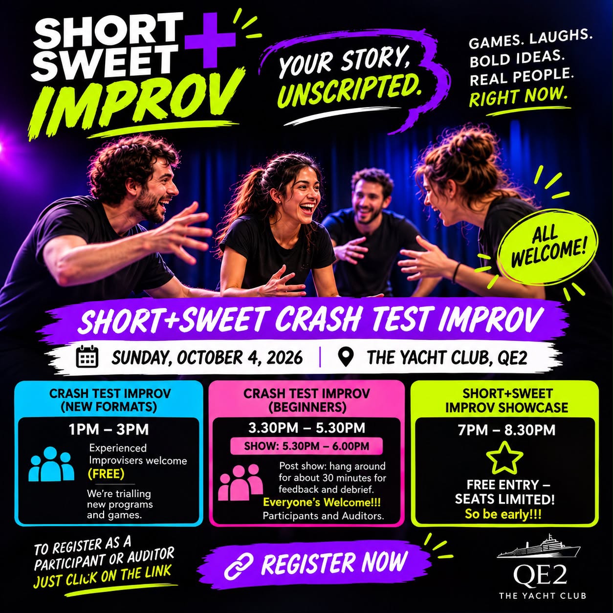 🎭 SHORT+SWEET CRASH TEST IMPROV